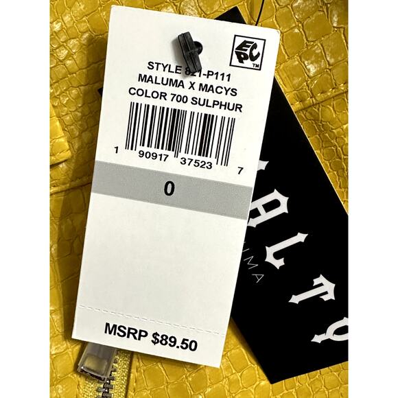 Royalty By Maluma Pants Faux Leather High Waisted Zipper Accents Yellow W 0 NWT - Picture 8 of 10